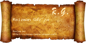 Reizman Géza névjegykártya